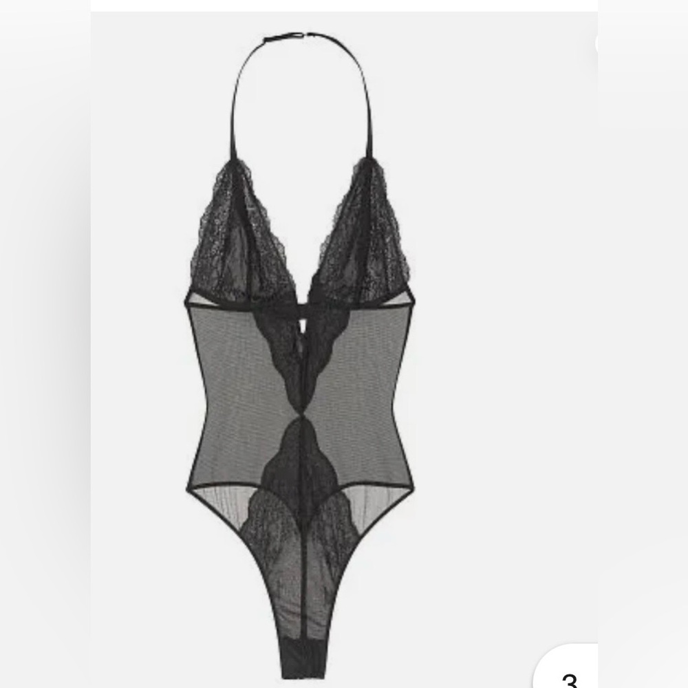 NWOT Victoria's Secret Black Lace Teddy Onepiece Bodysuit small🖤